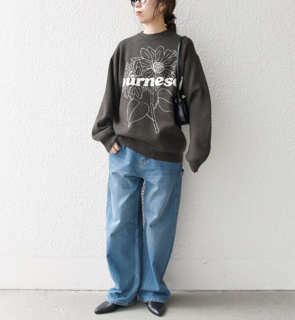 SHIPS any「SHIPS any: 〈手洗い可能〉フラワー ダブルジャガード プルオーバー ニット◇」|ニット・セーター|