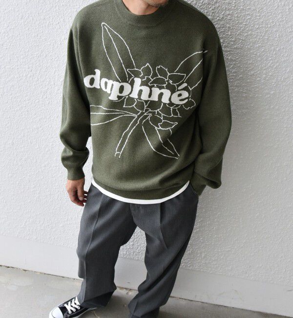 SHIPS any「SHIPS any: 〈手洗い可能〉フラワー ダブルジャガード プルオーバー ニット◇」|ニット・セーター|オリーブ