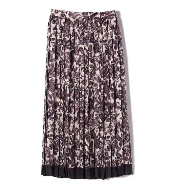 SHIPS for women「SHIPS Primary Navy Label:フラワー パネル プリント プリーツ スカート」|スカート|パープル