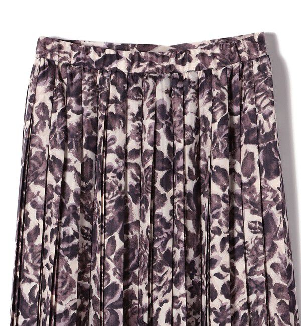 SHIPS for women「SHIPS Primary Navy Label:フラワー パネル プリント プリーツ スカート」|スカート|