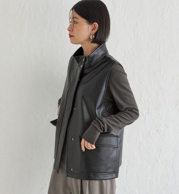 SHIPS for women「Wai＋:スタンドカラー ベスト」|ベスト・ジレ|