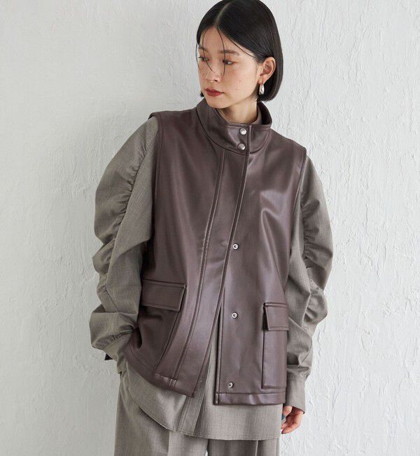 SHIPS for women「Wai＋:スタンドカラー ベスト」|ベスト・ジレ|