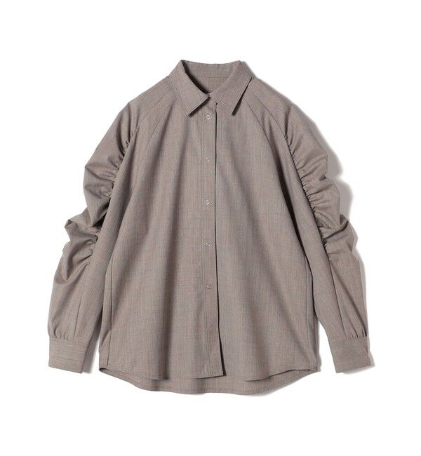 SHIPS for women「Wai＋:〈手洗い可能〉ウール混 ギャザー シャツ」|シャツ・ブラウス|