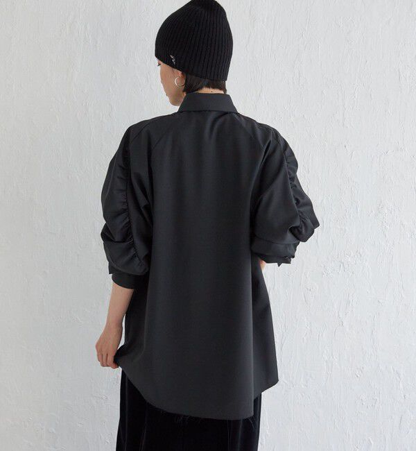 SHIPS for women「Wai＋:〈手洗い可能〉ウール混 ギャザー シャツ」|シャツ・ブラウス|