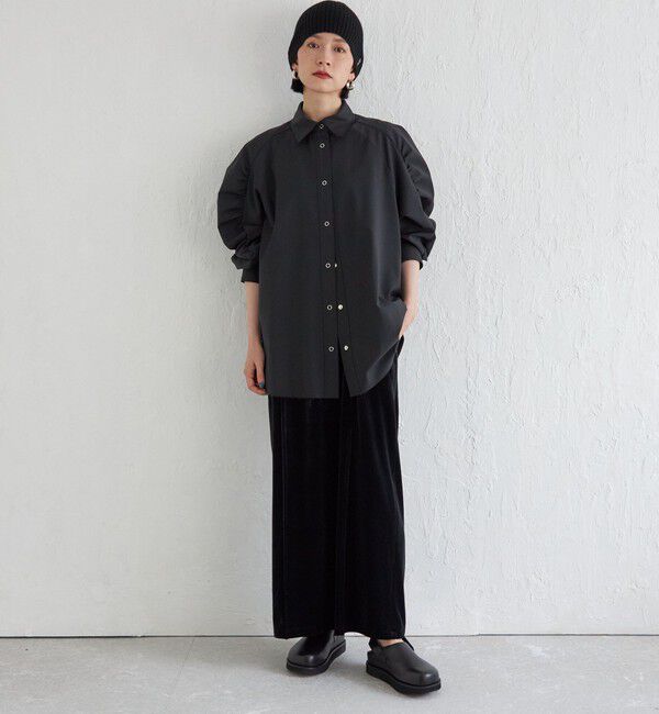 SHIPS for women「Wai＋:〈手洗い可能〉ウール混 ギャザー シャツ」|シャツ・ブラウス|