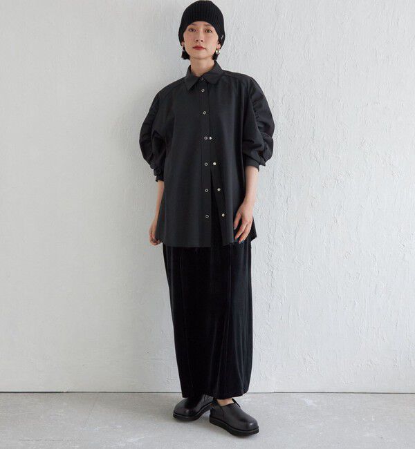 SHIPS for women「Wai＋:〈手洗い可能〉ウール混 ギャザー シャツ」|シャツ・ブラウス|