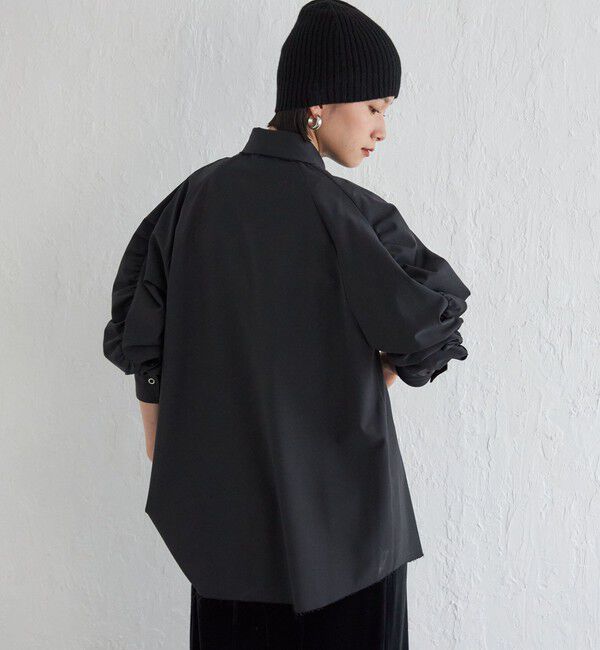 SHIPS for women「Wai＋:〈手洗い可能〉ウール混 ギャザー シャツ」|シャツ・ブラウス|