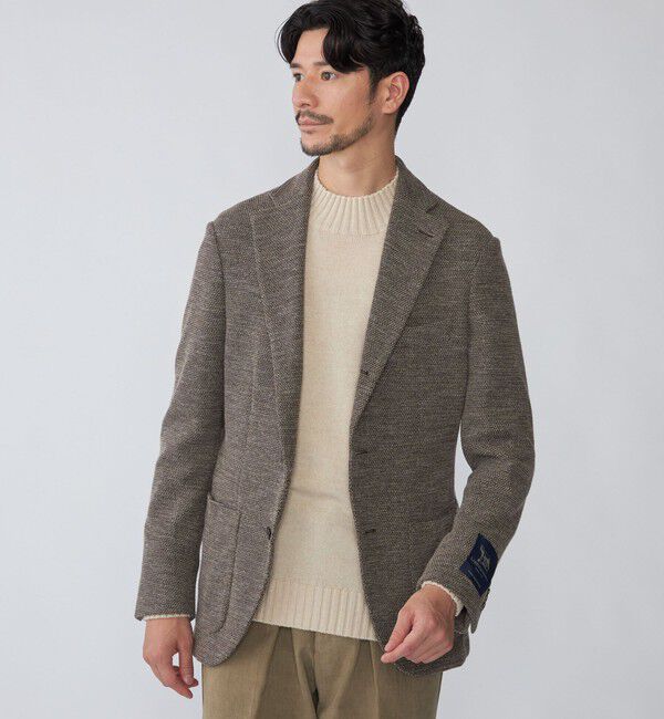 SHIPS「SHIPS: LANIFICIO ROMA メランジ ジャージー ジャケット」|テーラードジャケット|ブラウン系