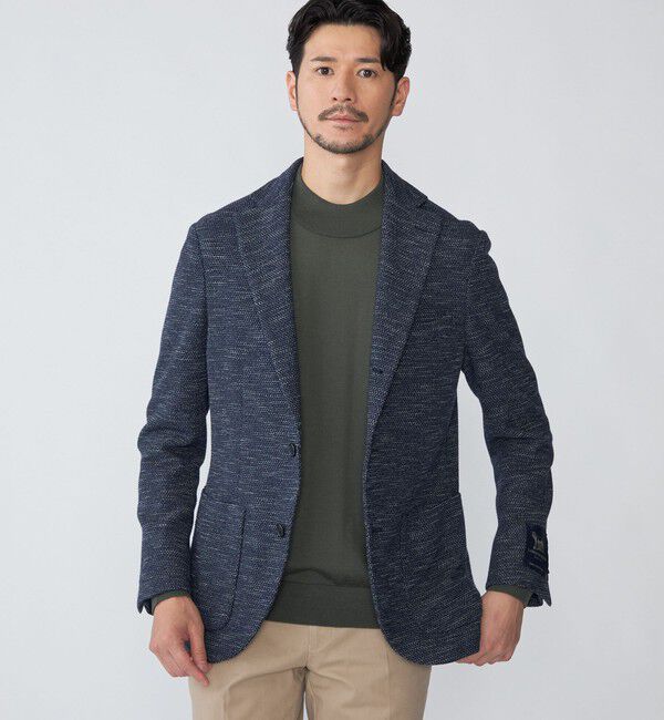 SHIPS「SHIPS: LANIFICIO ROMA メランジ ジャージー ジャケット」|テーラードジャケット|ネイビー