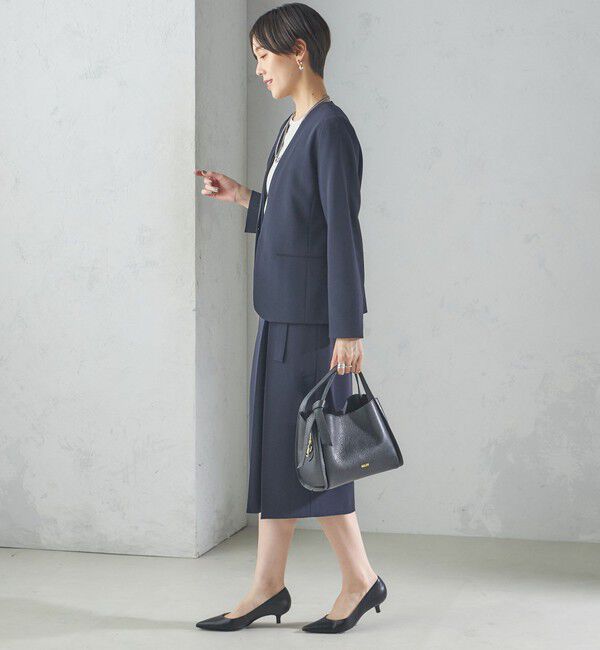 SHIPS for women「〈手洗い可能〉トリアセテート混 ダブルカラー ジャケット（セットアップ対応）」|ノーカラージャケット|