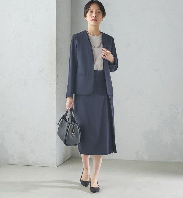 SHIPS for women「〈手洗い可能〉トリアセテート混 ダブルカラー ジャケット（セットアップ対応）」|ノーカラージャケット|