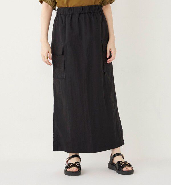 SHIPS Colors 「SHIPS Colors:〈洗濯機可能〉ナイロン ワッシャー カーゴ スカート」|タイト|