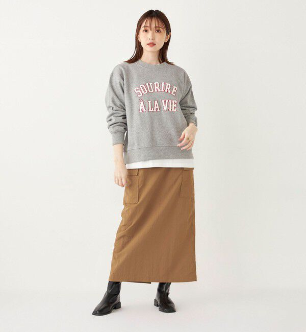 SHIPS Colors 「SHIPS Colors:〈洗濯機可能〉ナイロン ワッシャー カーゴ スカート」|タイト|