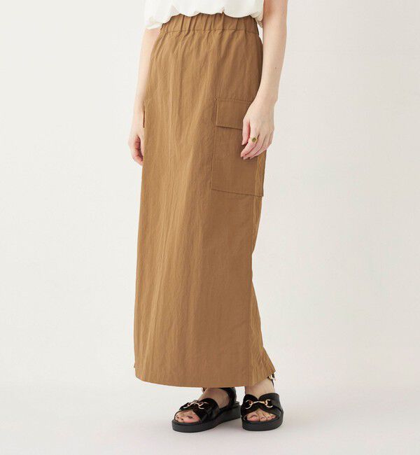 SHIPS Colors 「SHIPS Colors:〈洗濯機可能〉ナイロン ワッシャー カーゴ スカート」|タイト|