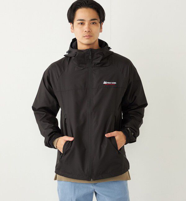 SHIPS Colors 「【SHIPS Colors別注】FIRST DOWN: 〈洗濯機可能〉ジップ フード ブルゾン」|ブルゾン・スタジャン|ブラック