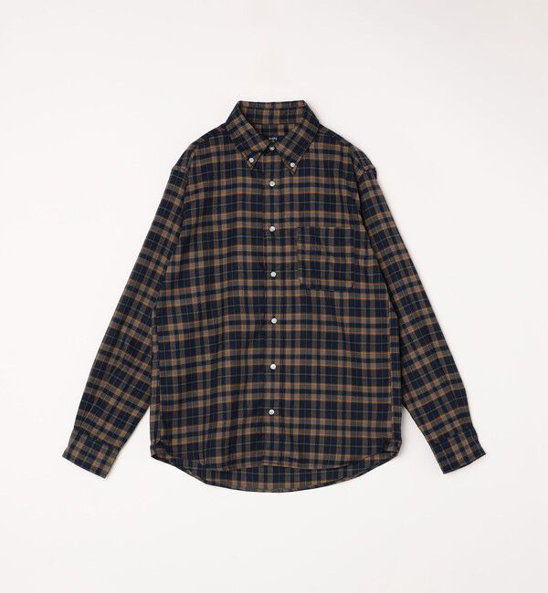 SHIPS Colors 「SHIPS Colors: 〈洗濯機可能〉ネル ボタンダウン シャツ」|シャツ・ブラウス|ネイビー
