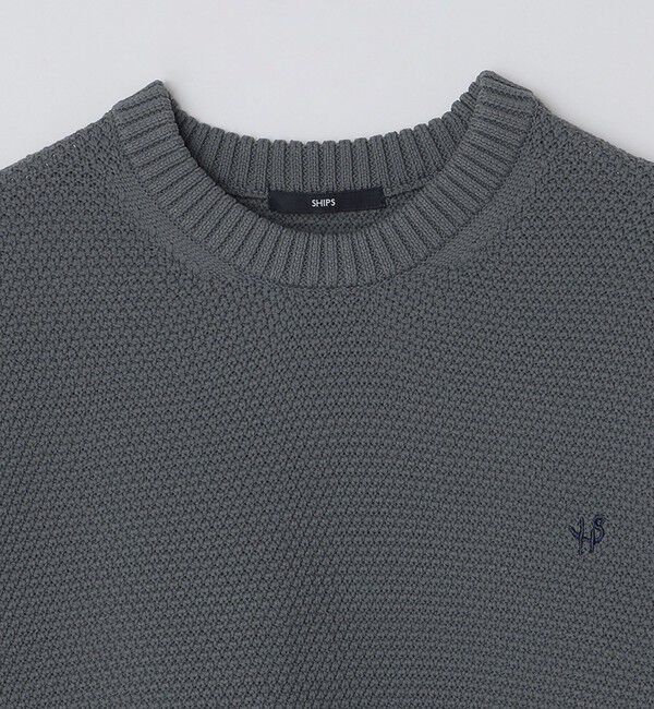 SHIPS「【WEB限定】SHIPS: ワンポイントロゴ ビッグシルエット レイヤード ニット（ニット+ロンT）」|ニット・セーター|