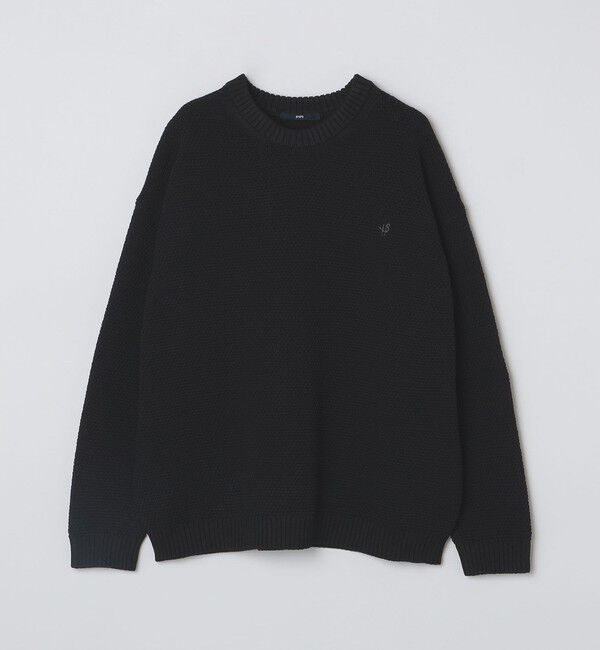 SHIPS「【WEB限定】SHIPS: ワンポイントロゴ ビッグシルエット レイヤード ニット（ニット+ロンT）」|ニット・セーター|