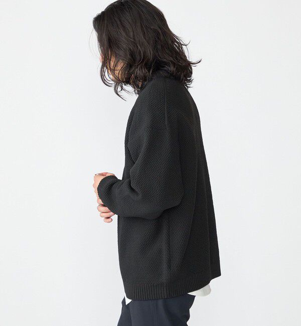 SHIPS「【WEB限定】SHIPS: ワンポイントロゴ ビッグシルエット レイヤード ニット（ニット+ロンT）」|ニット・セーター|