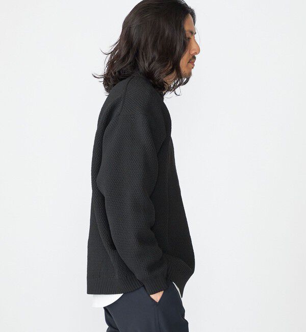 SHIPS「【WEB限定】SHIPS: ワンポイントロゴ ビッグシルエット レイヤード ニット（ニット+ロンT）」|ニット・セーター|