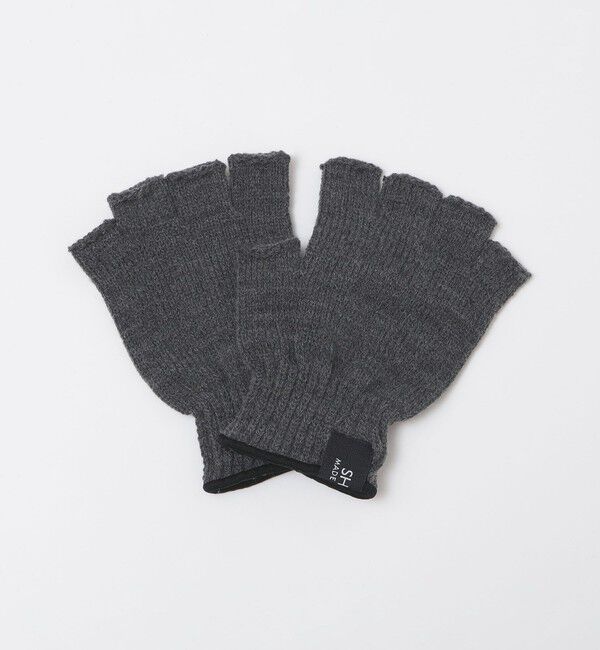 SHIPS「SHIPS: フィンガーレス ニット グローブ」|手袋|ダークグレー