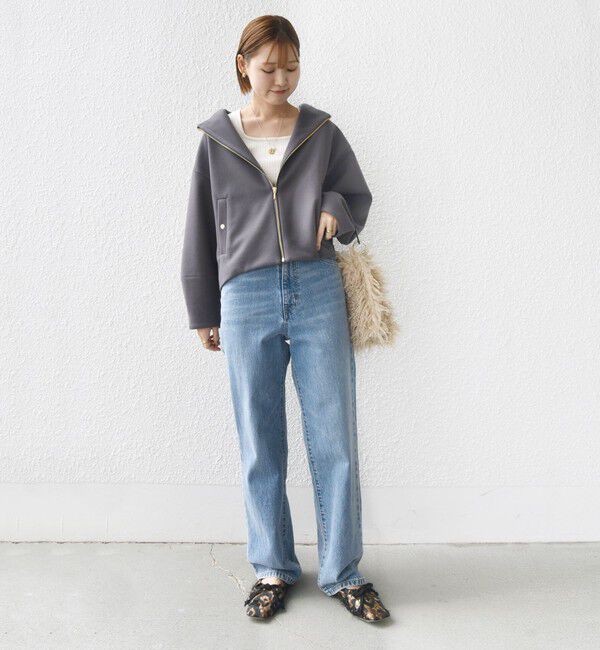 SHIPS for women「【WEB限定】〈手洗い可能〉 ウールライク ボトル ネック ジップ ブルゾン」|ブルゾン・スタジャン|