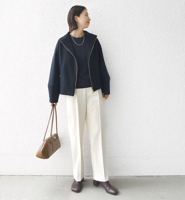 SHIPS for women「【WEB限定】〈手洗い可能〉 ウールライク ボトル ネック ジップ ブルゾン」|ブルゾン・スタジャン|