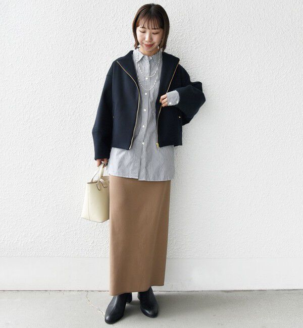 SHIPS for women「【WEB限定】〈手洗い可能〉 ウールライク ボトル ネック ジップ ブルゾン」|ブルゾン・スタジャン|