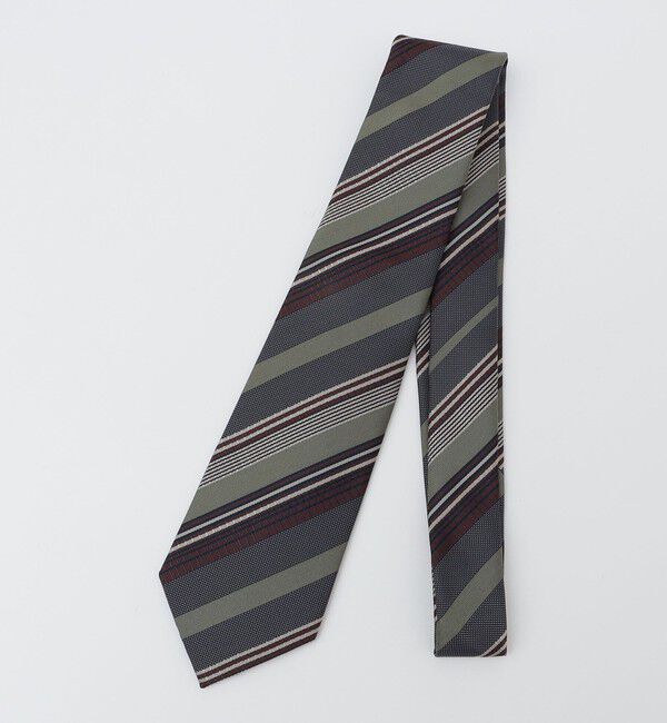 SHIPS「SHIPS: シルク ジャカード マルチ ストライプ ネクタイ」|ネクタイ・蝶ネクタイ|ダークグリーン