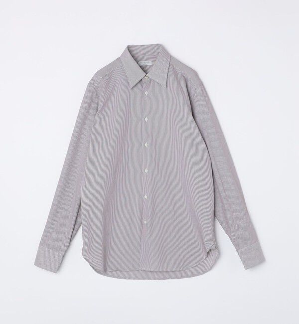 SHIPS「GUY ROVER: ブラウン ピンストライプ ワイドカラー シャツ」|シャツ・ブラウス|ブラウン