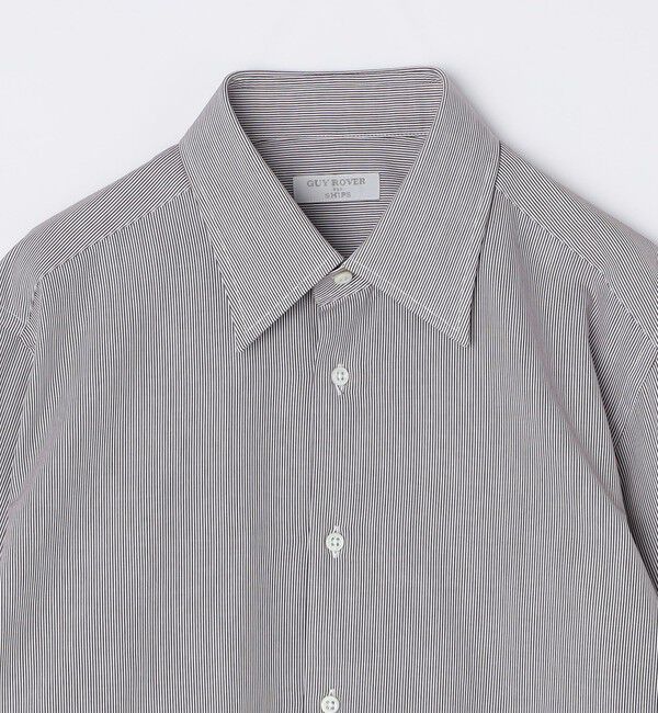 SHIPS「GUY ROVER: ブラウン ピンストライプ ワイドカラー シャツ」|シャツ・ブラウス|