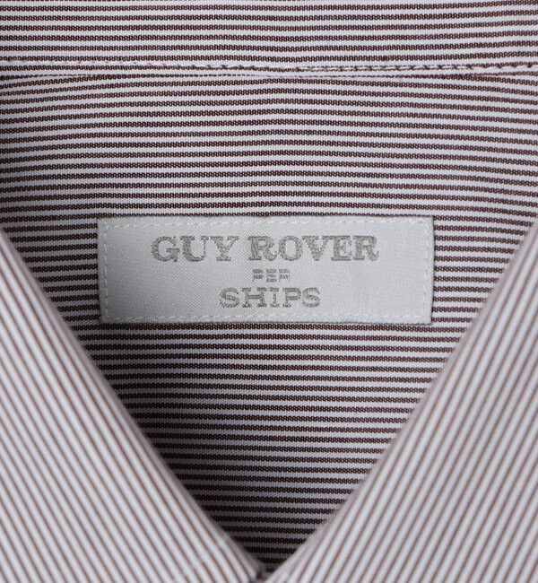 SHIPS「GUY ROVER: ブラウン ピンストライプ ワイドカラー シャツ」|シャツ・ブラウス|
