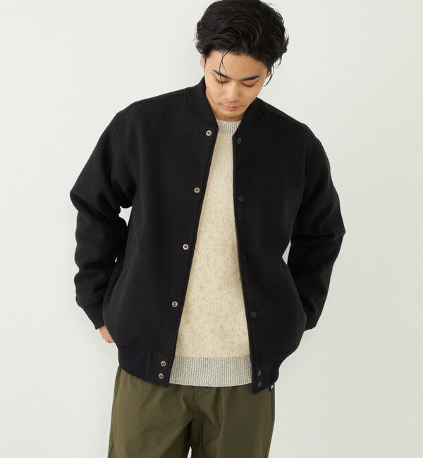 SHIPS Colors 「SHIPS Colors:THERMOLITE(R) ミックス スタジアム ブルゾン」|ブルゾン・スタジャン|ブラック