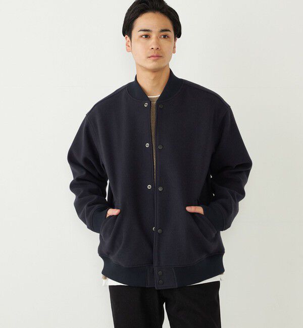 SHIPS Colors 「SHIPS Colors:THERMOLITE(R) ミックス スタジアム ブルゾン」|ブルゾン・スタジャン|ネイビー
