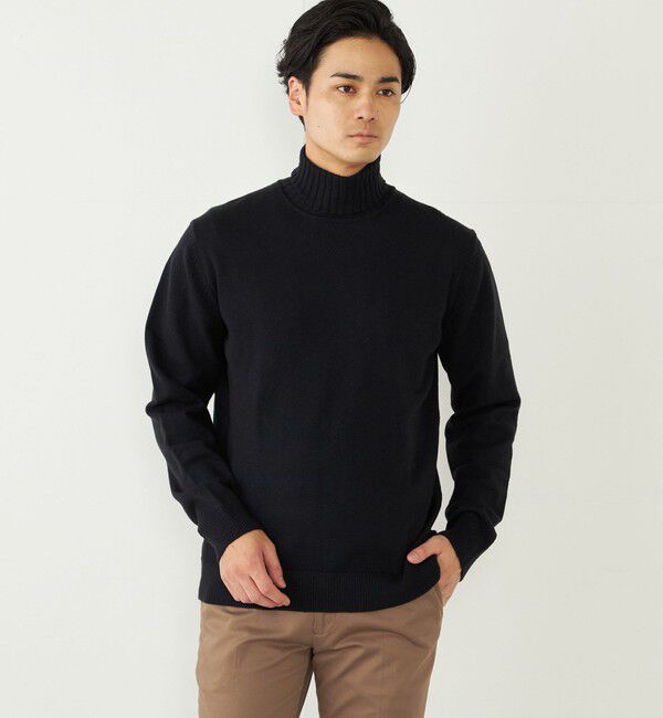 SHIPS Colors 「SHIPS Colors:〈洗濯機可能〉FIVE MIX YARN 7G タートルネック ニット」|ニット・セーター|ネイビー