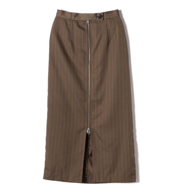 SHIPS Colors 「SHIPS Colors:〈手洗い可能〉ストライプ ジップ タイトスカート ブラウン◇」|タイト|
