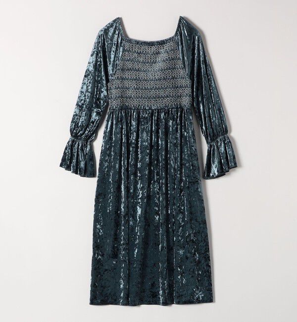 SHIPS any「bon_meur:〈手洗い可能〉クラッシュ ベロア シャーリング ワンピース」|ワンピース|