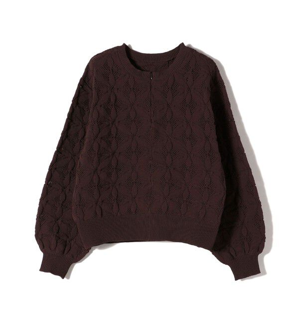 SHIPS for women「《一部予約》【WEB限定】〈洗濯機可能〉2WAY フラワー ジャカード ハーフ ジップ プルオーバー」|ニット・セーター|