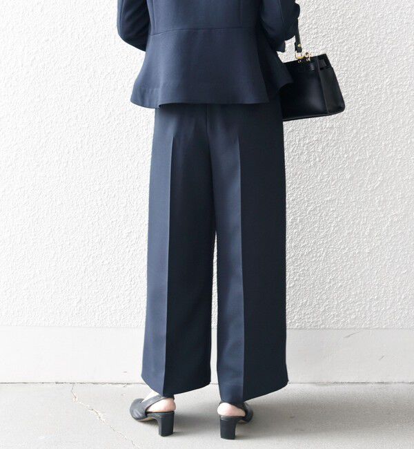 SHIPS any「SHIPS any:〈洗濯機可能〉ダブルクロス クロップド ワイド パンツ ［NAVY BLUE］」|その他|