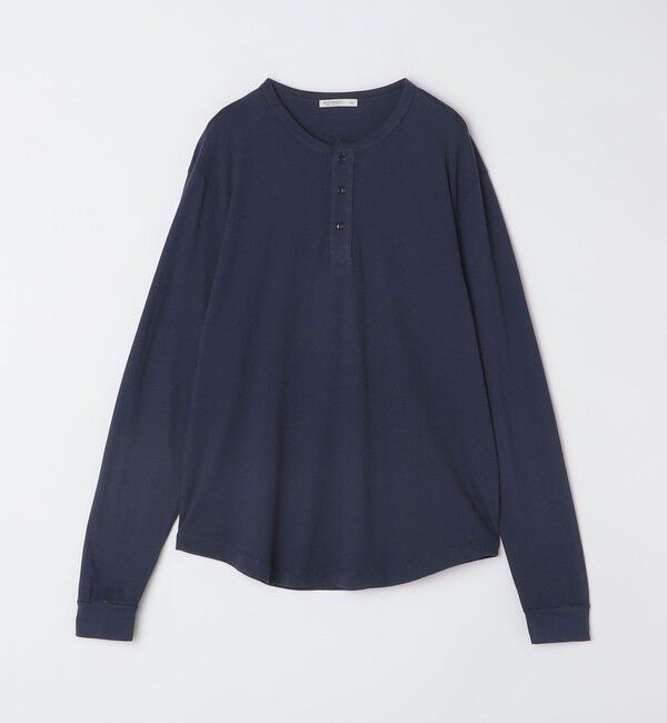 SHIPS「GROWN&SEWN: HENLEY LONG SLEEVE TEE」|Tシャツ・カットソー|ネイビー