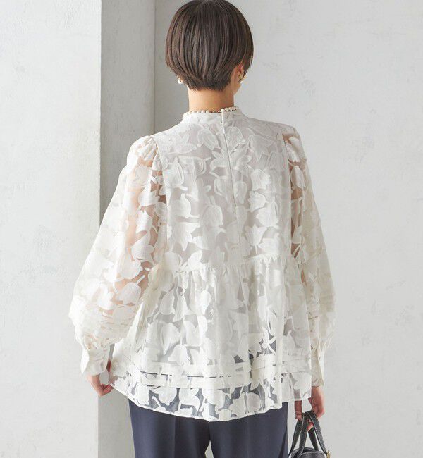 SHIPS for women「〈手洗い可能〉IPEKER オパール加工 ウエスト 切替え ブラウス」|シャツ・ブラウス|
