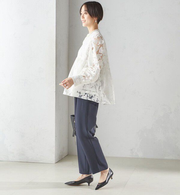 SHIPS for women「〈手洗い可能〉IPEKER オパール加工 ウエスト 切替え ブラウス」|シャツ・ブラウス|