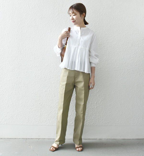 SHIPS any「SHIPS any:〈洗濯機可能〉フラワー モチーフ ペプラム ギャザー シャツ ブラウス」|シャツ・ブラウス|