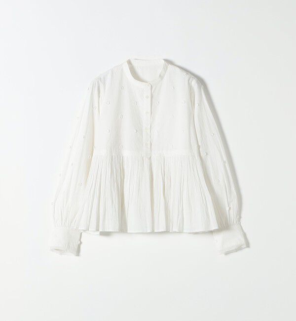 SHIPS any「SHIPS any:〈洗濯機可能〉フラワー モチーフ ペプラム ギャザー シャツ ブラウス」|シャツ・ブラウス|