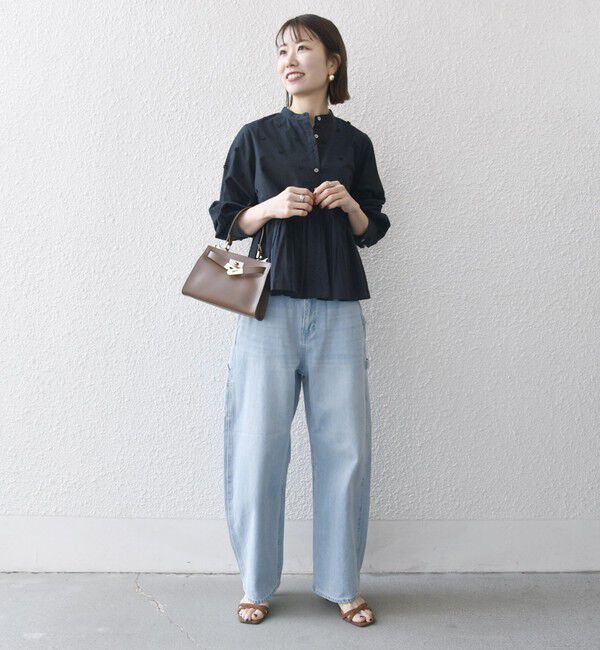 SHIPS any「SHIPS any:〈洗濯機可能〉フラワー モチーフ ペプラム ギャザー シャツ ブラウス」|シャツ・ブラウス|