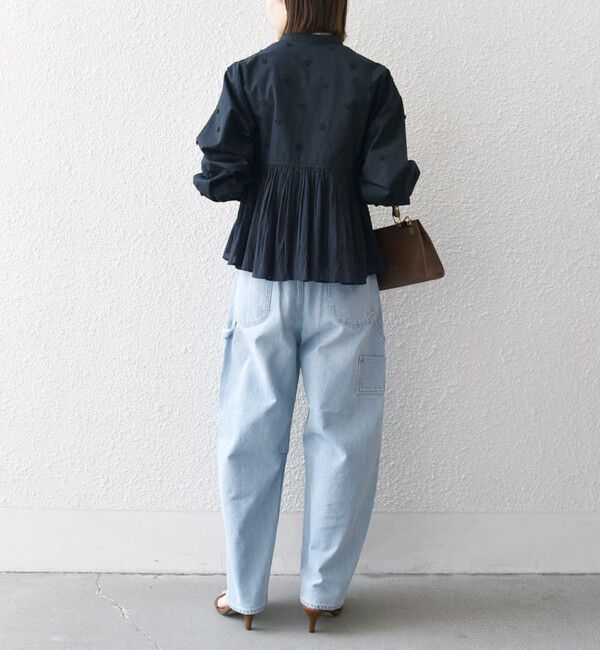 SHIPS any「SHIPS any:〈洗濯機可能〉フラワー モチーフ ペプラム ギャザー シャツ ブラウス」|シャツ・ブラウス|