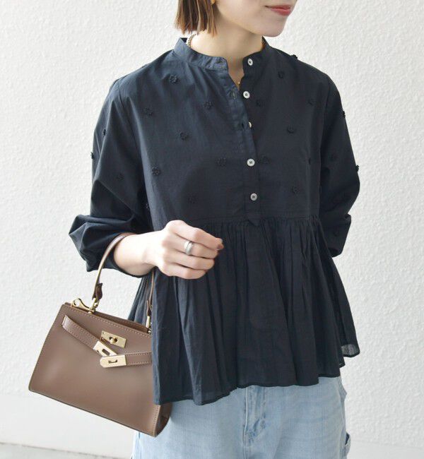 SHIPS any「SHIPS any:〈洗濯機可能〉フラワー モチーフ ペプラム ギャザー シャツ ブラウス」|シャツ・ブラウス|