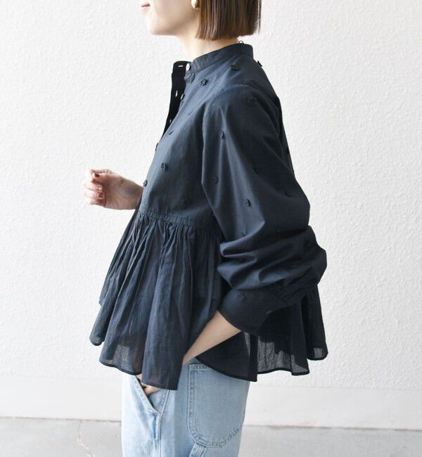 SHIPS any「SHIPS any:〈洗濯機可能〉フラワー モチーフ ペプラム ギャザー シャツ ブラウス」|シャツ・ブラウス|