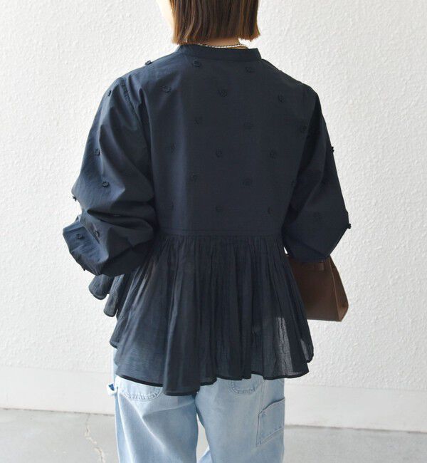 SHIPS any「SHIPS any:〈洗濯機可能〉フラワー モチーフ ペプラム ギャザー シャツ ブラウス」|シャツ・ブラウス|