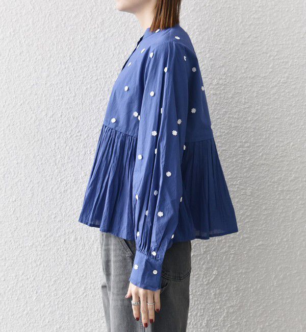 SHIPS any「SHIPS any:〈洗濯機可能〉フラワー モチーフ ペプラム ギャザー シャツ ブラウス」|シャツ・ブラウス|